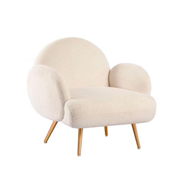 XINMICS White Accent Chair Reading Sofa for Living Room Bedroom