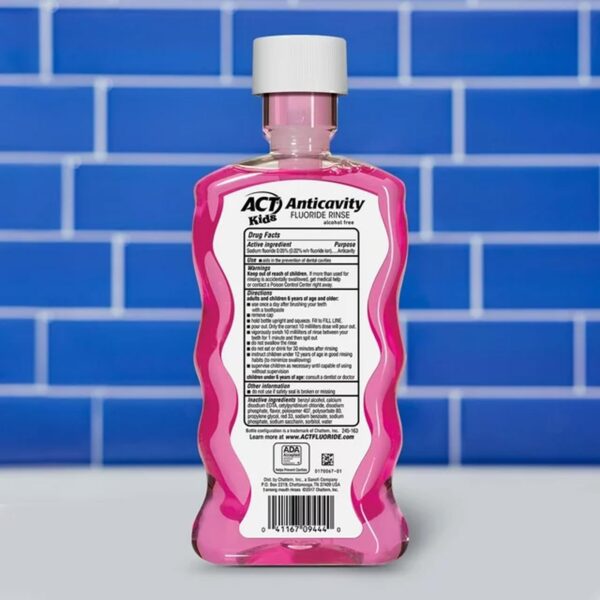 ACT Kids Anticavity Fluoride Rinse, Bubble Gum Blowout, 16.9 fl. oz - Image 2